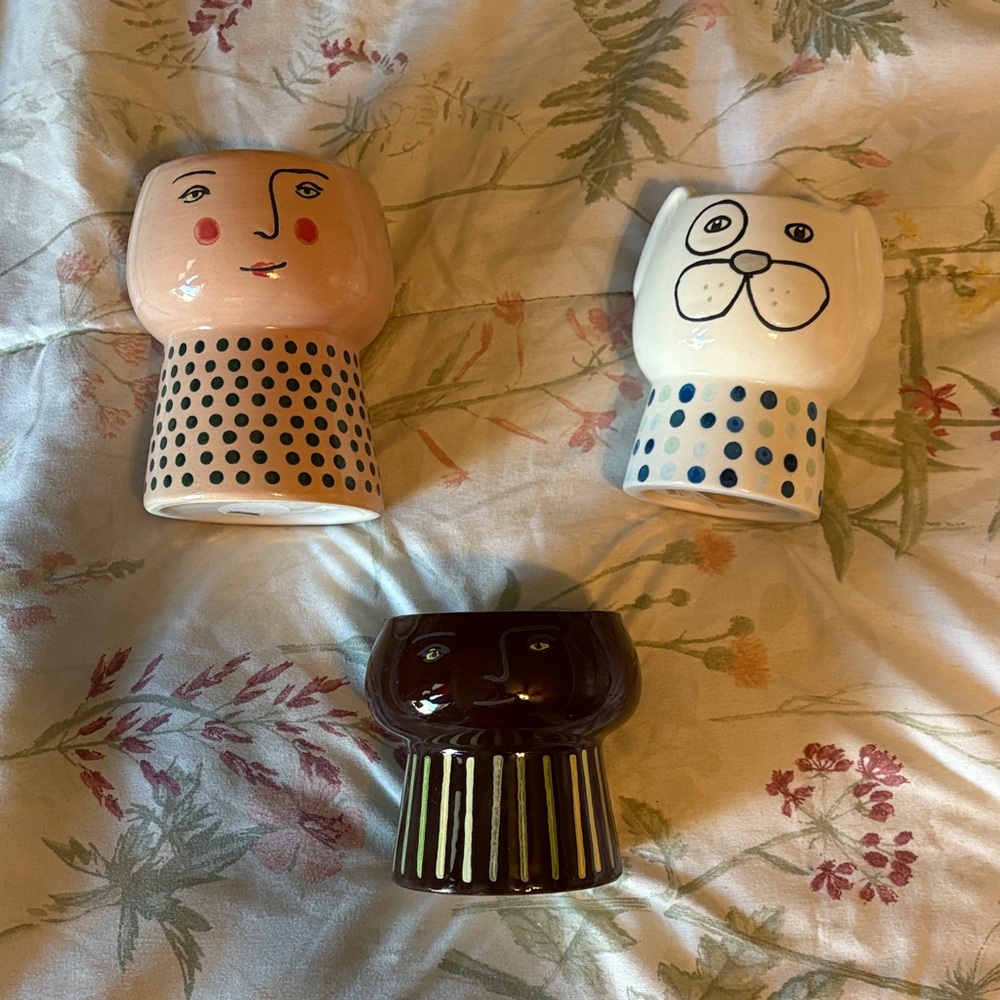 Threshold Planter Set of Two Hand-Painted Ceramic Cups
